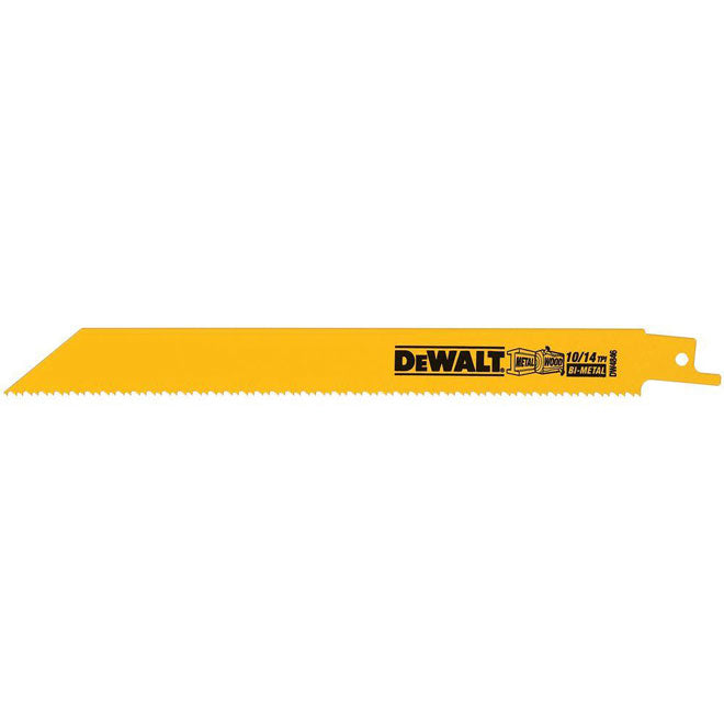 DeWALT Reciprocating Saw Blade - Bi-Metal - 8-in L - 10/14 TPI - Straight Back - Each