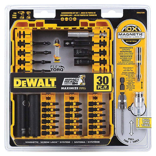 DeWalt Impact Ready Flex Torq Screwdriver Bit Set - Black Oxide - Hard Protective Case - 20-Pieces - Each