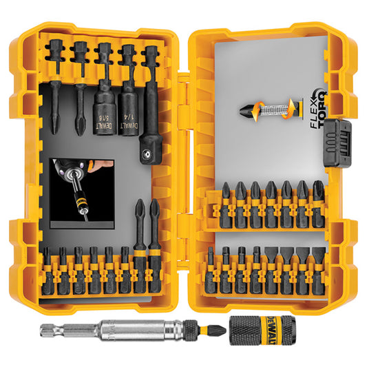 DeWalt Flex Torq Insert Bits 30-Piece Set - Black Oxide - Hex Shanks - Hard Protective Case - Each