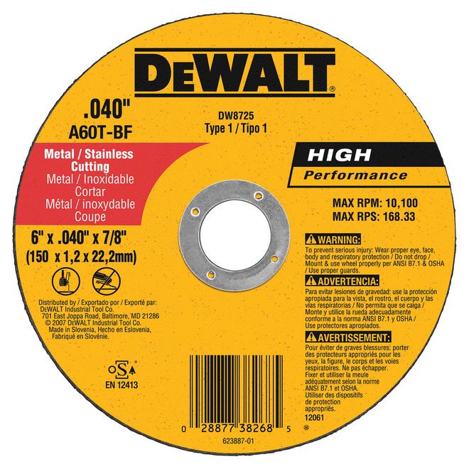 DEWALT 6-in Metal-Cutting Flat Wheel - Each