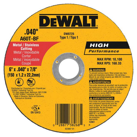 DEWALT 6-in Metal-Cutting Flat Wheel - Each