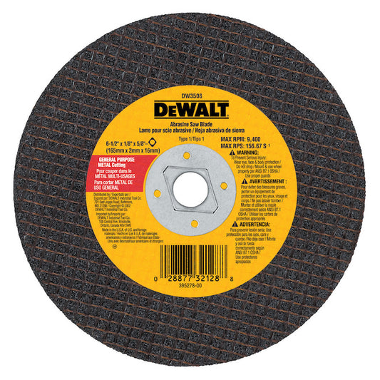 DEWALT 6 1/2-in Metal-Cutting Abrasive Saw Blade - Each