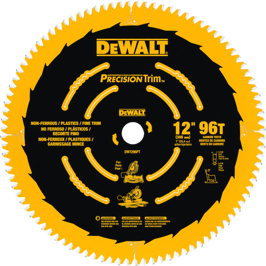 DEWALT Precision Trim 12-in 96-Tooth Ultra-Smooth Crosscutting Circular Saw Blade - Each