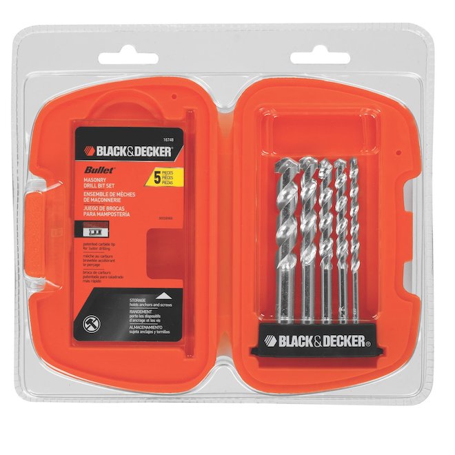 BLACK+DECKER 5-Piece Bullet Speed Tip Masonry Drill Bit Set - Each