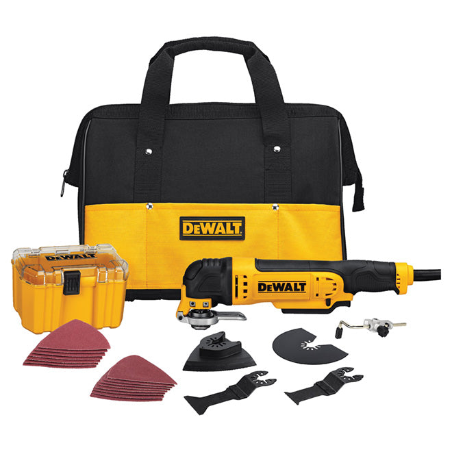 Dewalt 29-Pc Corded Oscillating Tool Kit with Case and Bag - 3-A Motor - Quick Change - Variable Speed - Each