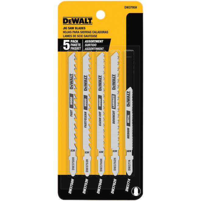 DEWALT 5-Pack T-Shank Jigsaw Blade Set - Each