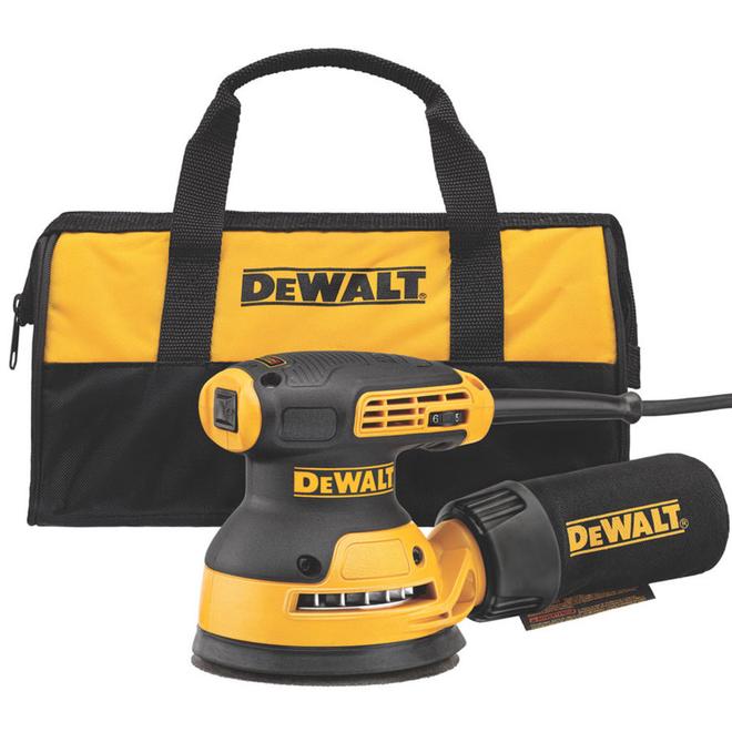 DEWALT 5-in Corded Random Orbit Sander Kit with Bag - 3 A Motor - 12 000 OPM - Dust Sealed Switch - 8 Holes - Each