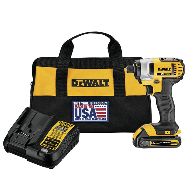 DeWalt 20-Volt Max 1/4-in Cordless Impact Driver with Li-Ion Battery - 2800 RPM - 3-LED Light - Each