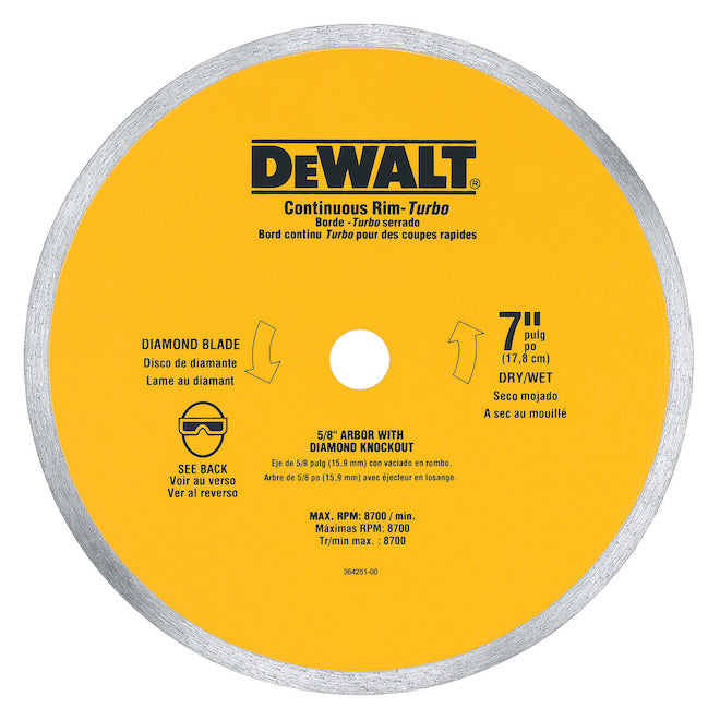 DEWALT XP 7-in Ceramic Tile Wet Diamond Blade - Each