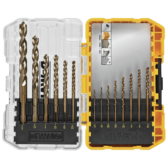 DEWALT 14-Piece Industrial Cobalt Alloy Steel Right Handed Twist Drill Bit Set - Each