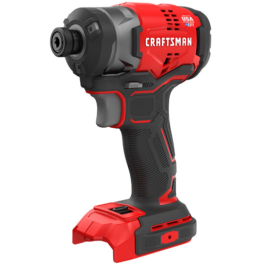 Craftsman V20 1/4-in Cordless Impact Driver - 2900 RPM - Brushless - 3-Speed Setting - Bare Tool (battery not included) - Each