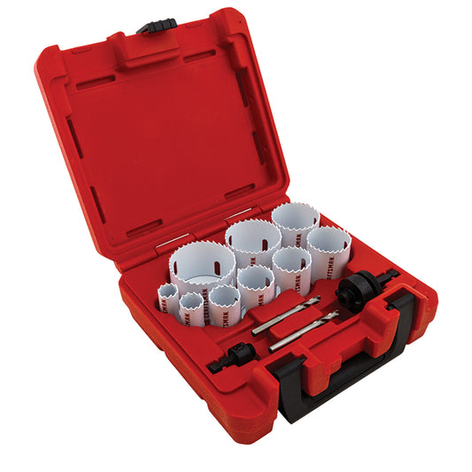 Craftsman 13-pc Arboured Hole Saw Set - Bi-metal - White - Suitable for Cutting Wood and Metal - Each