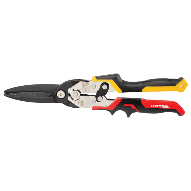 Craftsman Aviation Snips - 12-in - Straight Long Cut - Red and Yellow - Each