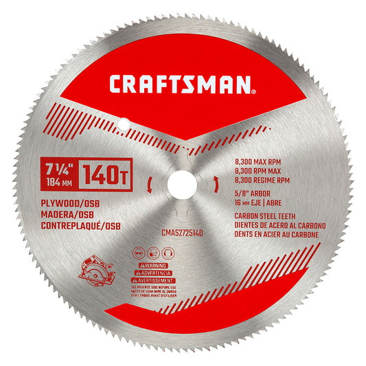 Craftsman Plywood Circular Saw Blade - 7 1/4-in Dia - 140T - High Speed Steel - Each