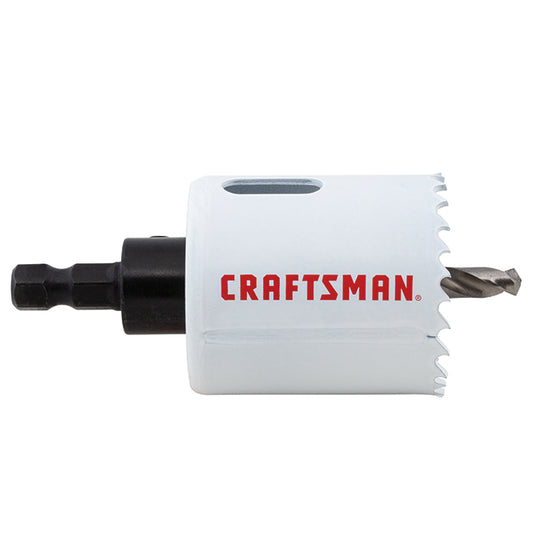 Craftsman Hole Saw with Pilot Bit - 1 3/4-in Dia - Bi-Metal - Arboured - White - Each