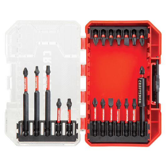 Craftsman Impact Rated 20-Piece Screwdriver Bit Set - Hard Protective Case - Hex Shank - Each