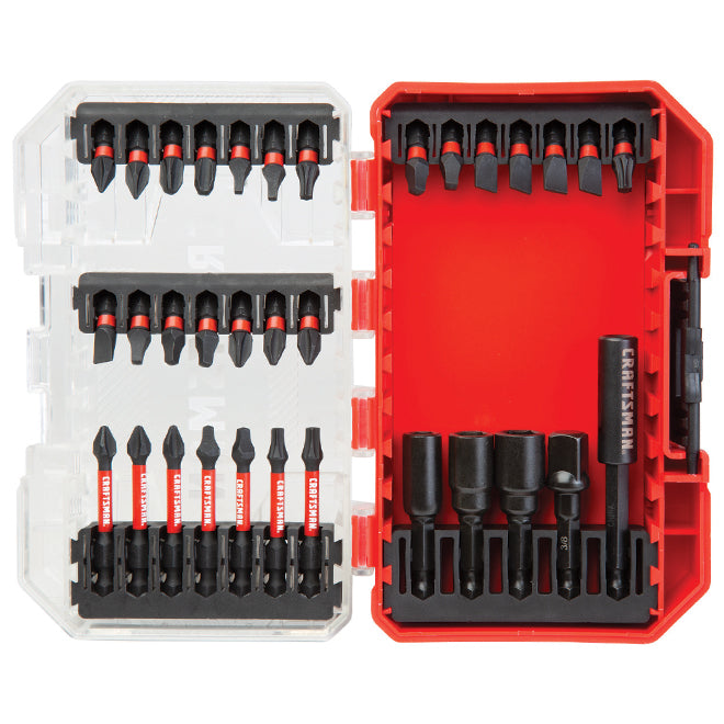 Craftsman Impact Rated 33-Piece Screwdriver Bit Set - Hard Protective Case - Hex Shank - Each