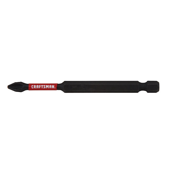 Craftsman Impact Rated Phillips Screwdriver Bit - 3 1/2-in x 1/4-in - Black Oxide High-Speed Steel - Each