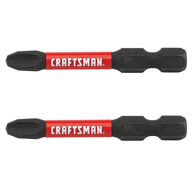 Craftsman Impact Rated Phillips Screwdriver Bits - 2-in x 1/4-in - Pack of 2 - Each