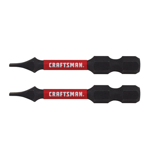 Craftsman Impact Rated Slotted Screwdriver Bits - 2-in - Black Oxide S2 Steel - Pack of 2 - Each