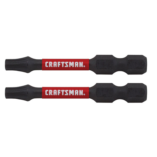 Craftsman Impact Rated Torx Screwdriver Bit - 2-in - Black Oxide S2 Steel - Pack of 2 - Each