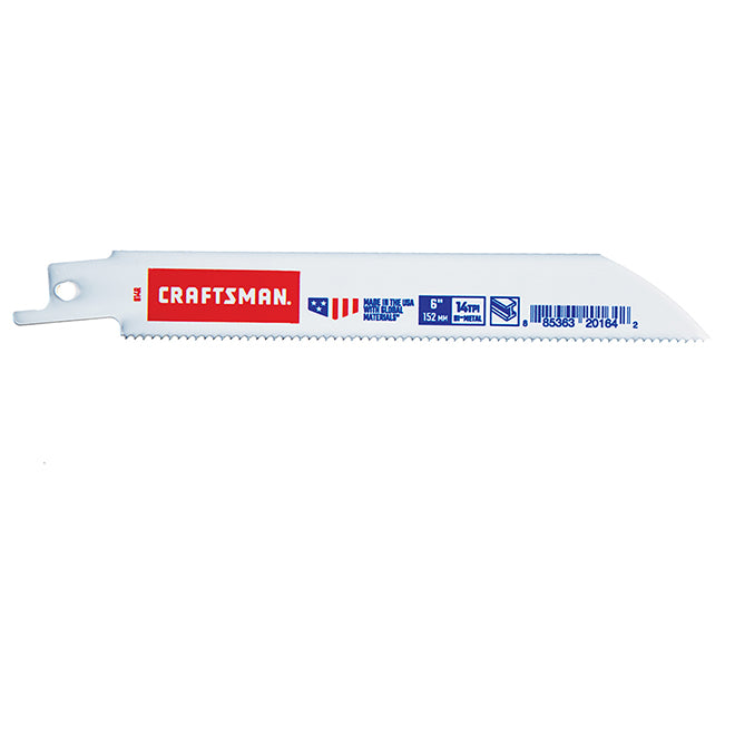 Craftsman Reciprocating Saw Blades - Bi-Metal - 6-in L - 14 TPI - Metal Cutting - Straight Blade - 1 Per Pack - Each