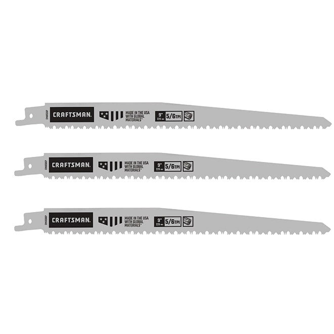 Craftsman Reciprocating Pruning Saw Blade - Bi-Metal - 3 Per Pack - 6 TPI - 9-in L - Each