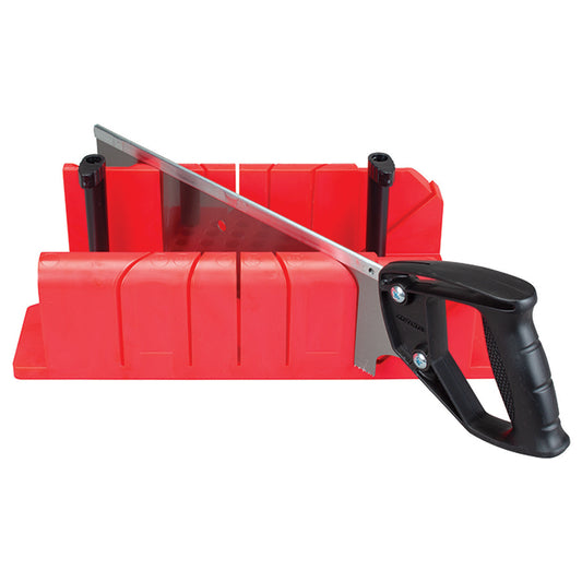 Mitre Box with Saw - 12" - Red and Black - Each