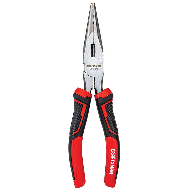 Long-Nose Pliers - 8" - Steel - Red and Black - Each