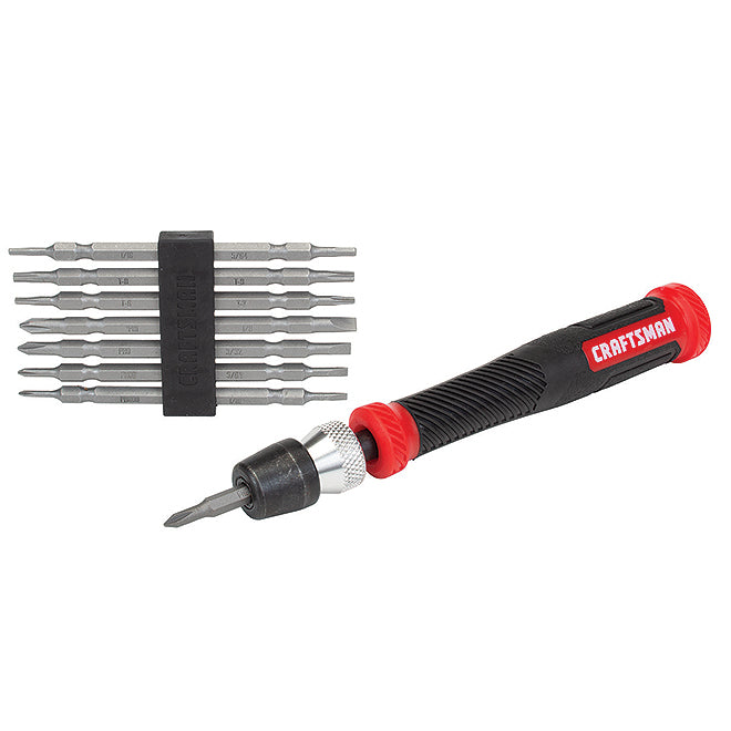 Precision Screwdriver - Multi-Bits - 14-in-1 - Black and Red - Each