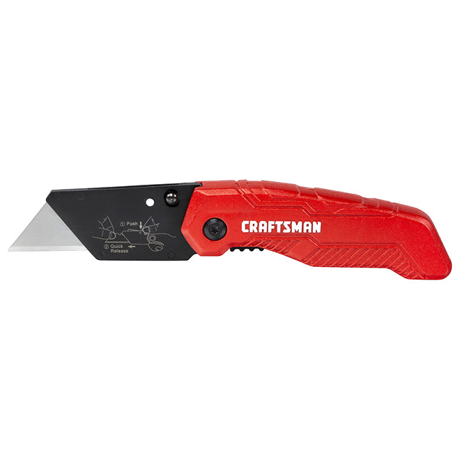 Craftsman Fixed Folding Utility Knife - 3.75-in - Red and Black - Each