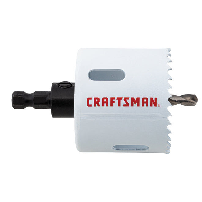 Craftsman Hole Saw with Pilot Bit - 2 1/4-in Dia - Bi-Metal - Arboured - White - Each