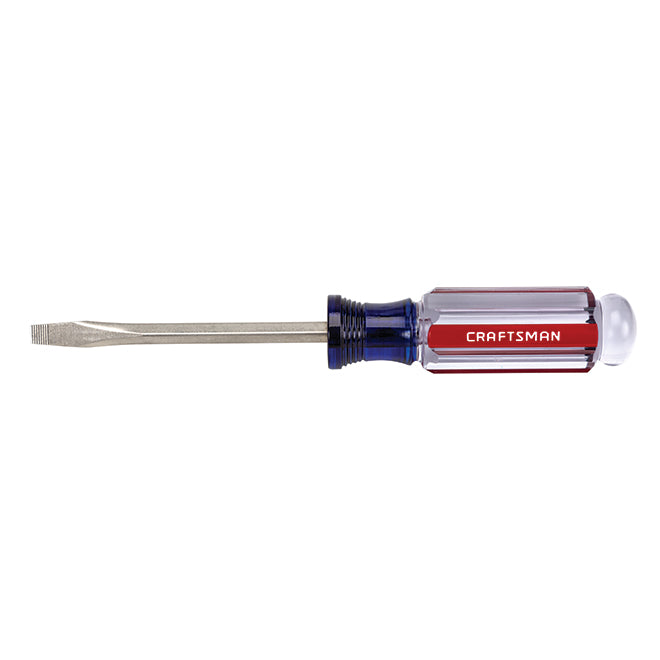 Steel Flat Blade Screwdriver - 1/4" x 4" - Blue/Red - Each