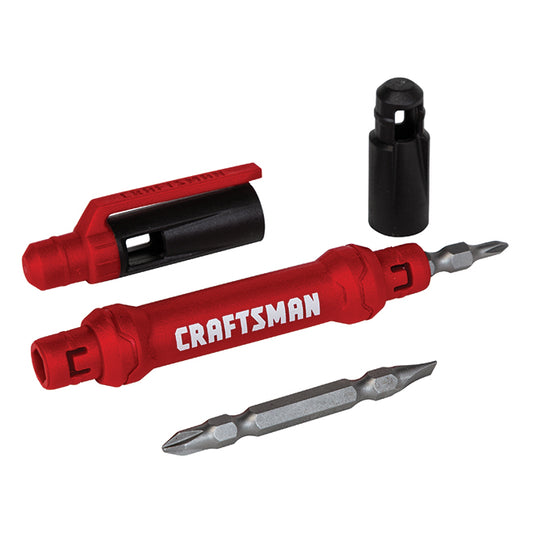 Precision Screwdriver - 4 Magnetic Bits - Red and Black - Each