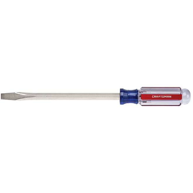 Steel Flat Blade Screwdriver - 3/8" x 8" - Blue/Red - Each