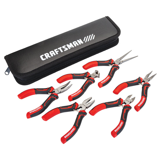 Pliers Set - Mini - Steel - Red and Black - 6/Pk - Each