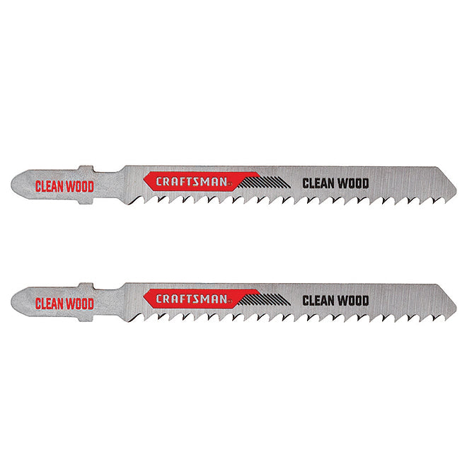 Craftsman T-Shank Clean Wood Jigsaw Blade - 10 TPI - High-Carbon Steel - 3 5/8-in L - 2 Per Pack - Each