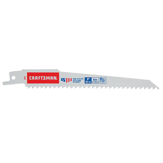 Craftsman Wood Cutting Reciprocating Saw Blade - Bi-Metal - Universal - 6-in L - 6 TPI - Each