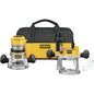 Dewalt 2 1/4-HP Fixed Base and Plunger Corded Router Combo Kit - 12-A Motor - Variable Speed -