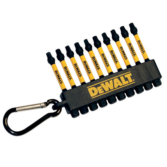 DeWalt FlexTorq Square-Drive Drill Bits with Holder and Carabiner - 2-in - Magnetic - 10 Per Pack - Each