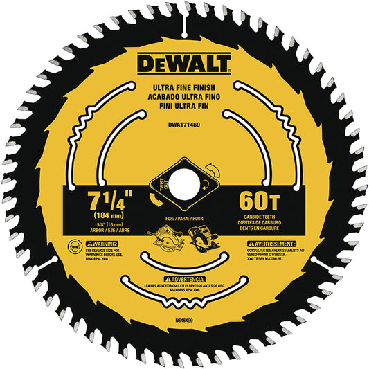 DeWalt Wood Circular Saw Blade 7 1/4-in Dia 60 Carbide Tooth - ATB Grind - Each
