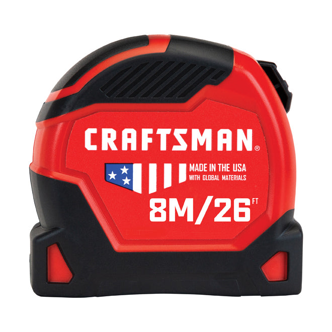 Craftsman Pro-11 Measuring Tape Metric 8M/26ft Black/Red - Each