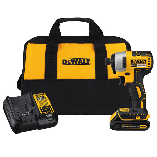 DeWalt 20-Volt Max Cordless Impact Driver Kit - Brushless Motor - LED Light - Variable Speed - Each