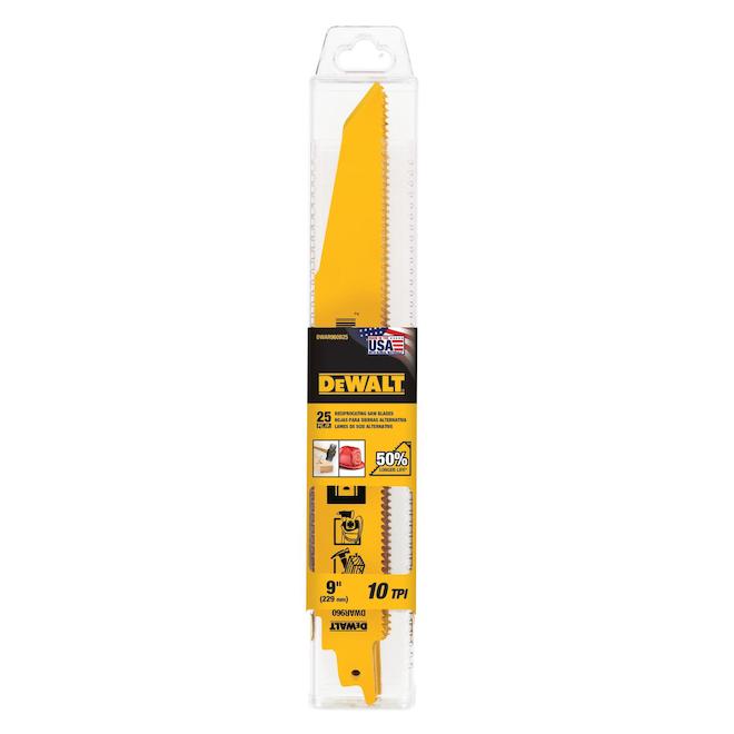 DeWALT 1-Pack 9-in 10-TPI Wood/Metal Cutting Reciprocating Saw Blade - Each