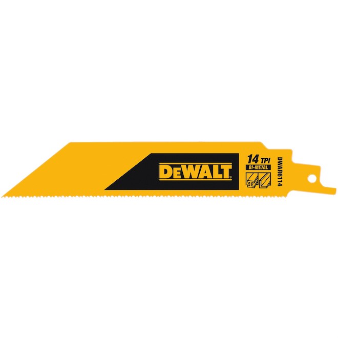 DeWALT 6-in 14-TPI Wood/Metal Cutting Reciprocating Saw Blade - Each