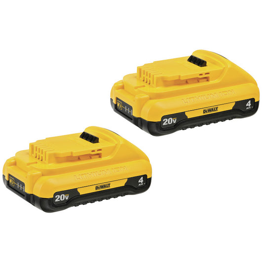 Dewalt 20-V Batteries - 4-Ah - Pack of 2 - Each