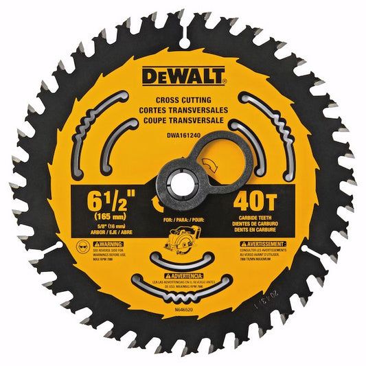 DeWALT 1-Pack 6-1/2-in 40-Tooth Dry Cut Only Standard Tooth Circular Saw Blade - Each