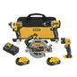 DEWALT 4 Cordless Tool Kit with Brushless Motor - 20 V MAX XR - 2 Batteries 1 Charger with Soft Case - Each