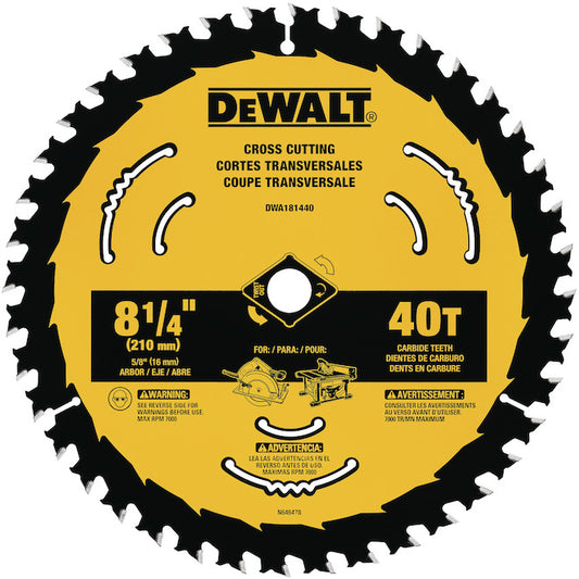 DeWALT 8 1/4-in Cross Cutting Circular Saw Blade - 40 Carbide Teeth - Each