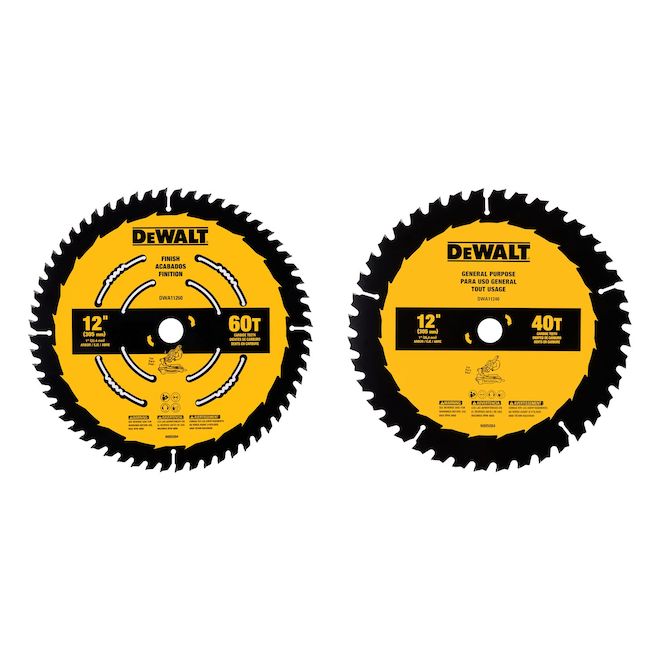 Dewalt 12-in Saw Blade 40 teeth and 60 teeth Pack of 2 - Each